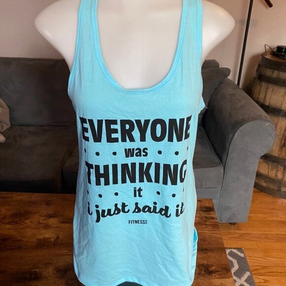Women’s Light Blue Racerback Fitness Tank Top Size M NEW - Picture 1 of 3